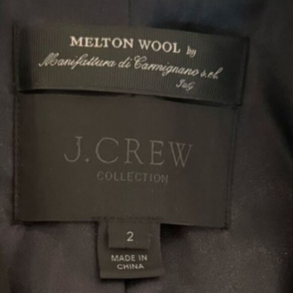 Jcrew collection Melton wool size 2 full size tuxedo spring  coat overcoat - Picture 7 of 7